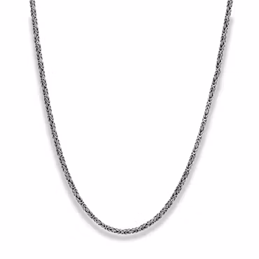 Silverhalsband | Oxiderad kejsarlänk | 3 mm