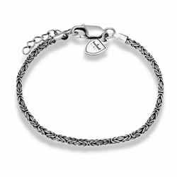 Silverarmband | Oxiderad kejsarlänk | 3 mm