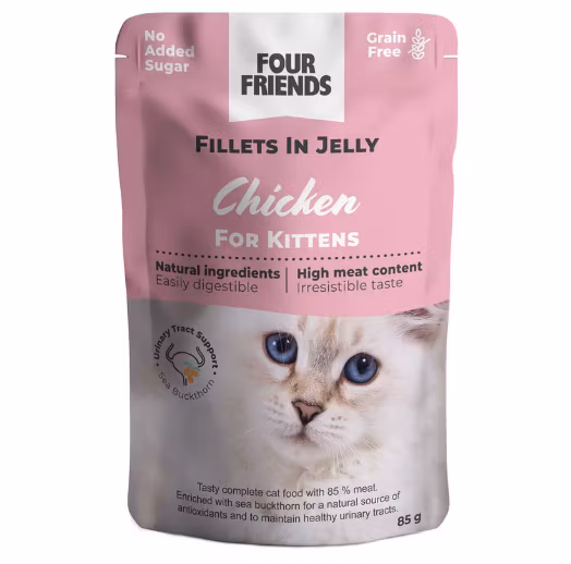 Framsidan av Four Friends Kitten Chicken In Jelly.