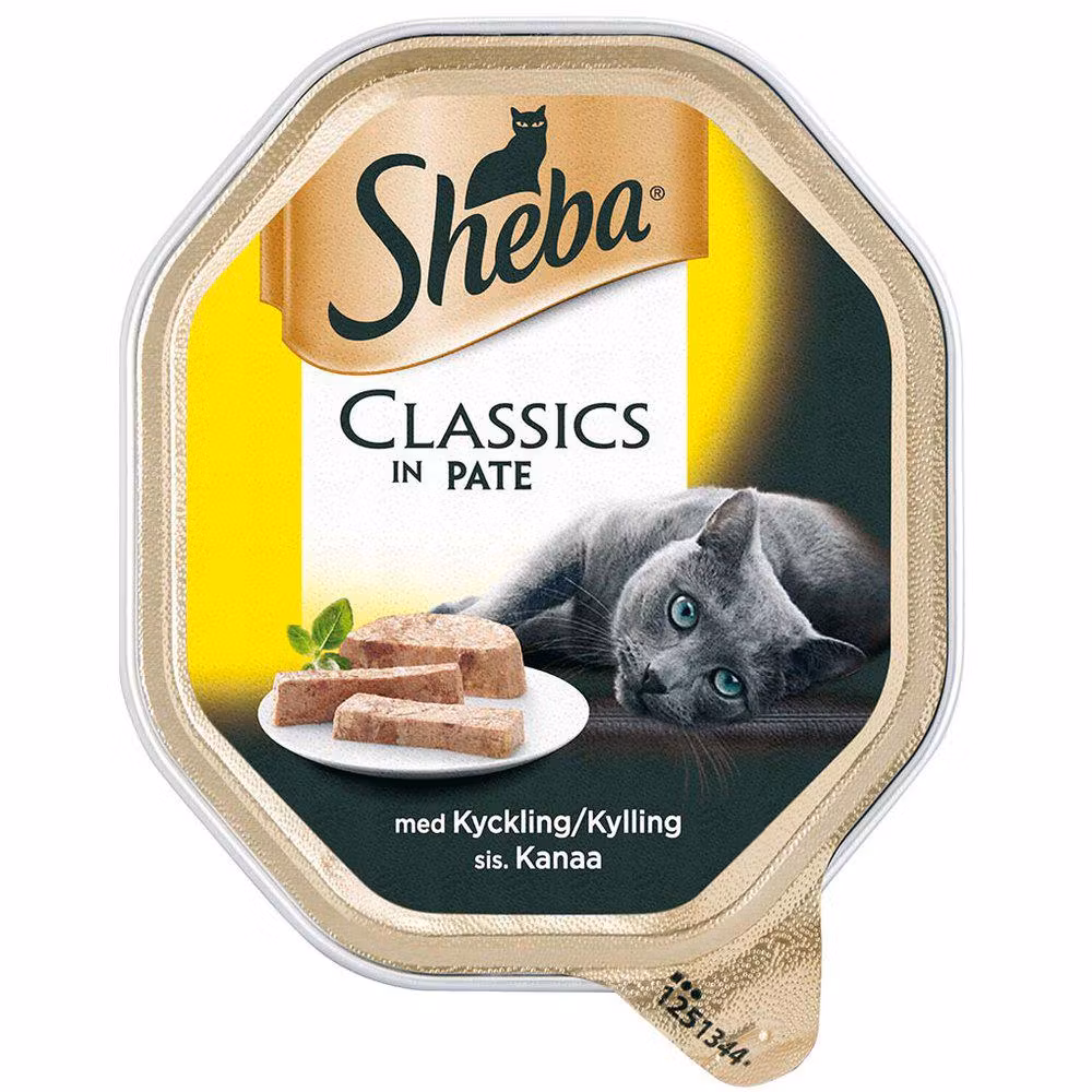 Framsidan av Sheba Classic Kyckling.
