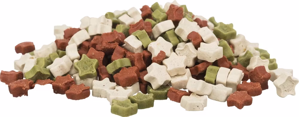 Kattgodis formade som stjärnor i olika färger.