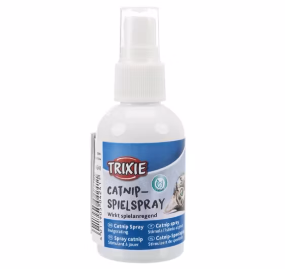 En liten burk med kattmyntaspray.