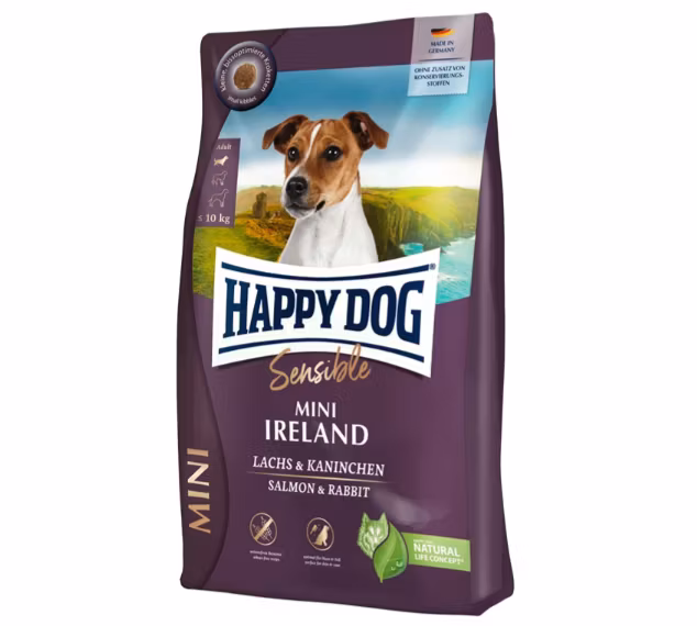 Framsidan av HappyDog Sensible Mini Ireland.