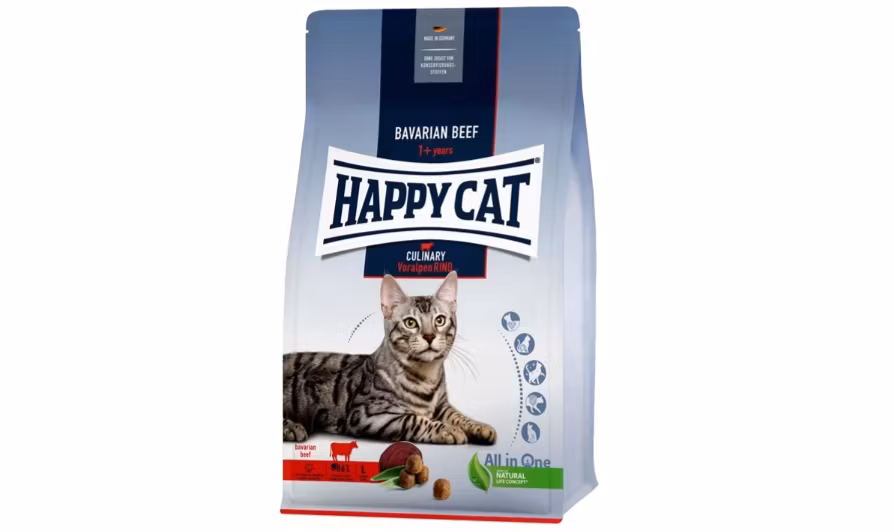 Framsidan av HappyCat Adult Nötkött.