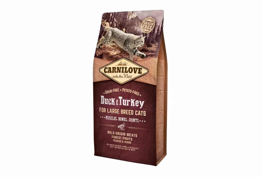 Framsidan av Carnilove Cat Duck & Turkey Large Breed.