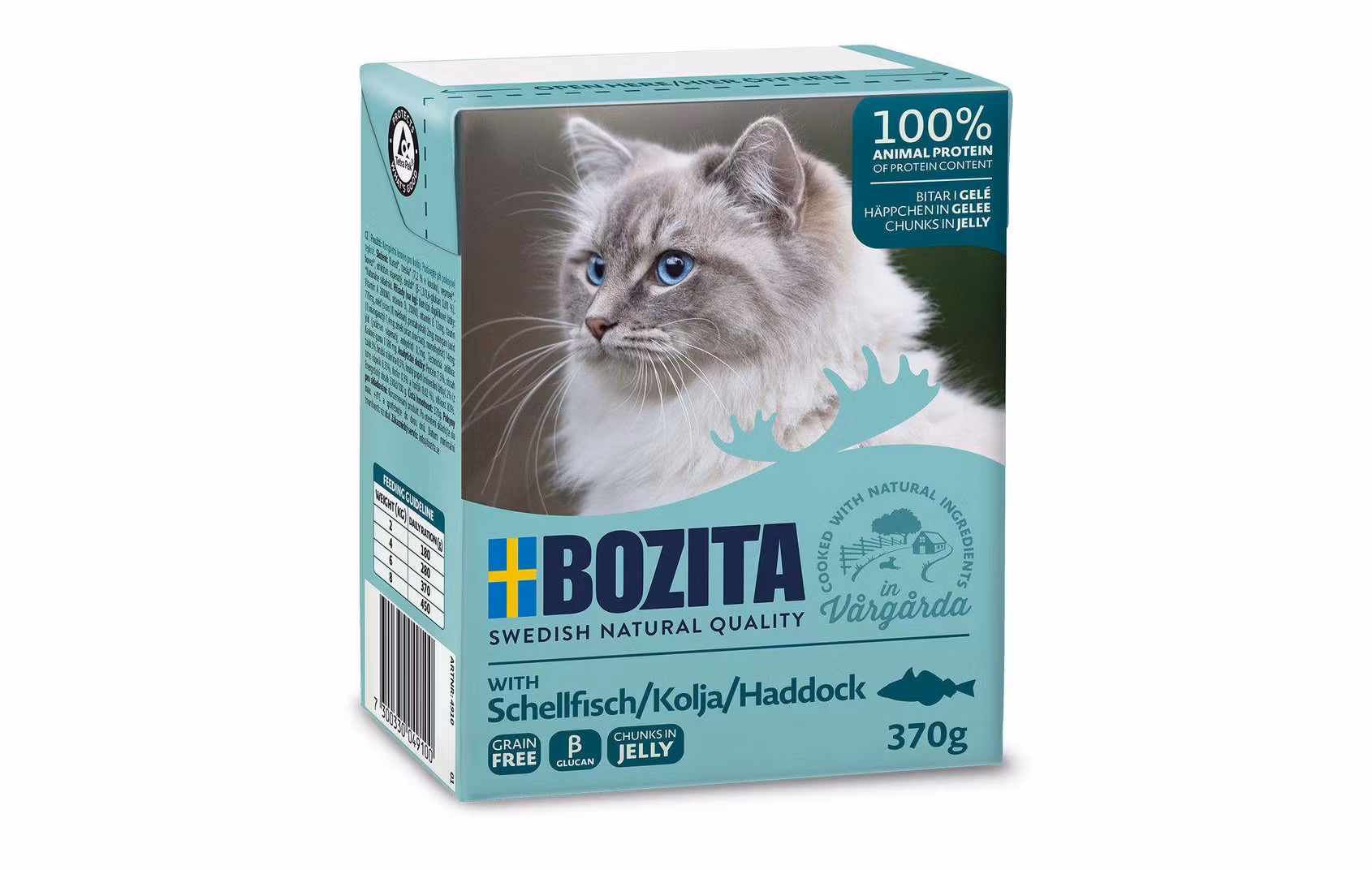 Framsidan av Bozita Katt Tetra Bitar i Gelé Kolja.