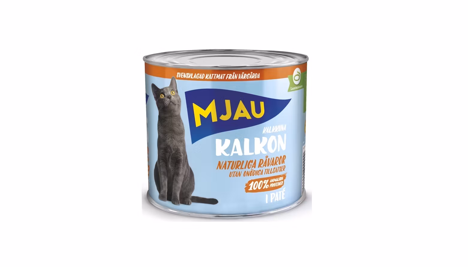 Framsidan av Mjau Paté Våt Kalkon 635g.