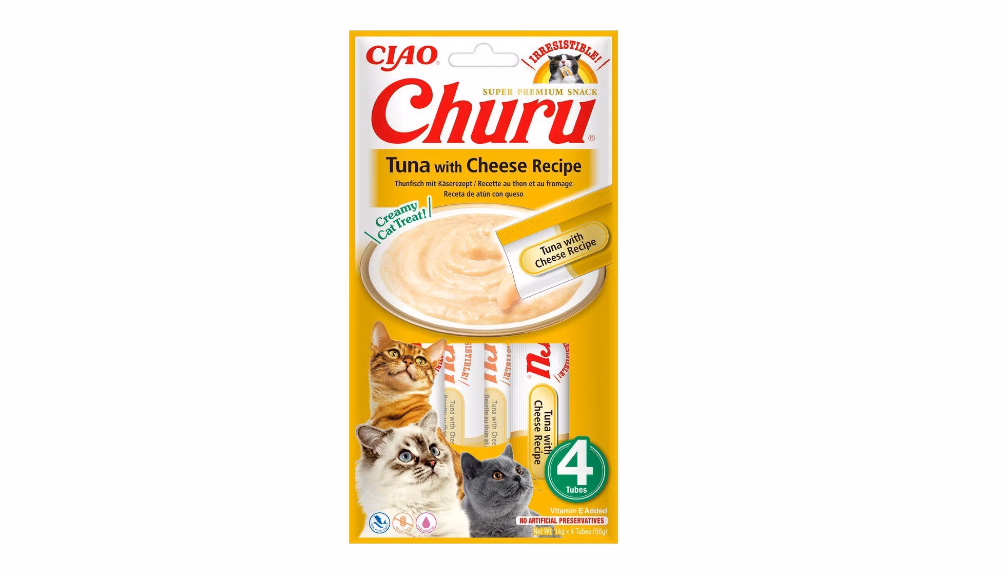 Framsidan av Churu Cat Tuna & Cheese.