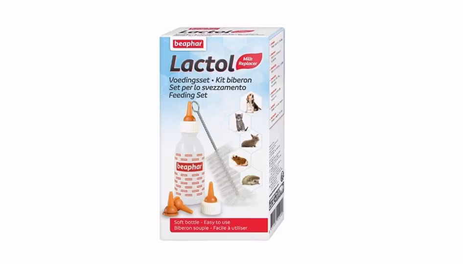 Framsidan av förpackningen för Beaphars nappflaska.