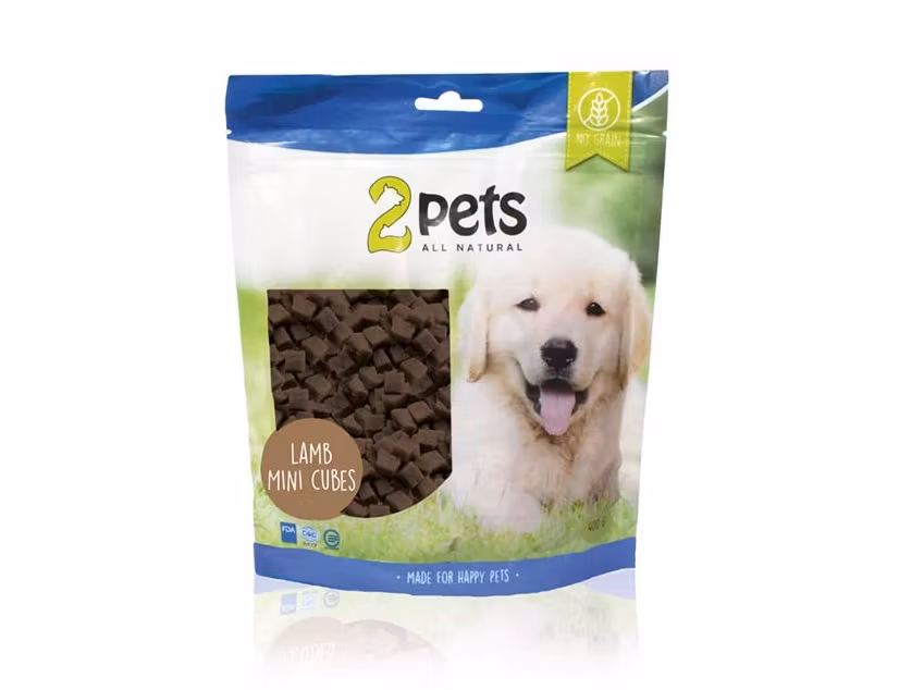Framsidan av 2pets Dogsnack Lamb MiniCubes.