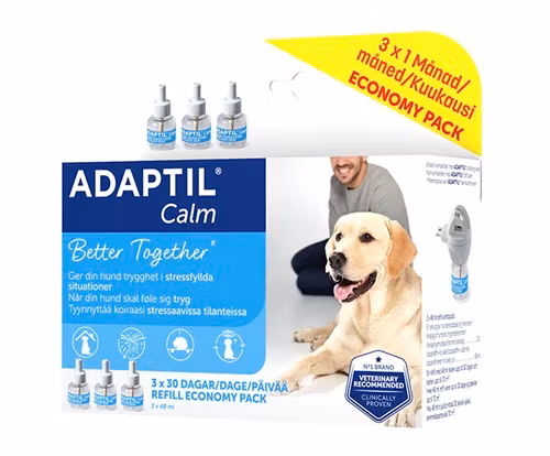 Framsidan av Adaptils refill 3-pack.