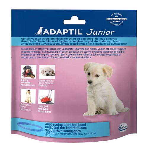 Framsidan av Adaptils halsband för juniorer.
