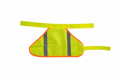 En gul reflexväst för hundar.