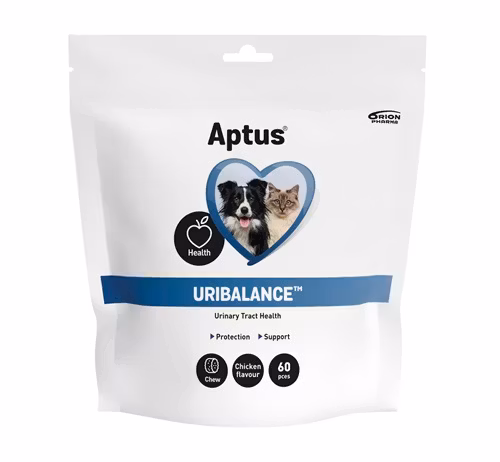 Framsidan av Aptus Uribalance för katter och hundar.