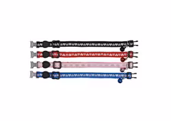 Katthalsband med hjärtan, snabblås, bjällra