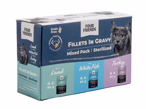 FourFriends Sterilized Mix 12-pack i sås.