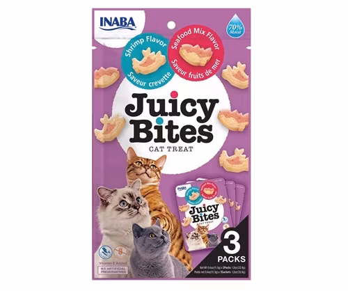Framsidan av Churu Cat Juicy Bites Shrimp/Seafood.