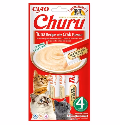 Framsidan av Churu Cat Tuna & Crab.
