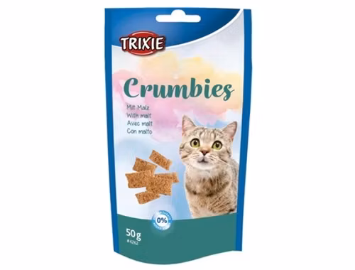 Framsidan av Trixie Crumbies med malt.