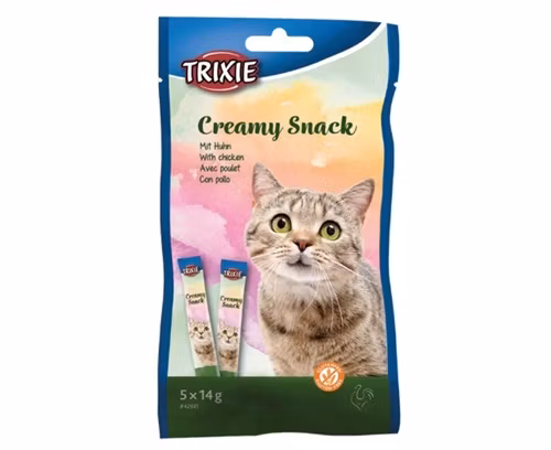 Framsidan av Trixie Creamy Snacks med smak av kyckling.