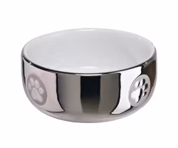 Keramikskål - silver/vit - 0,3L