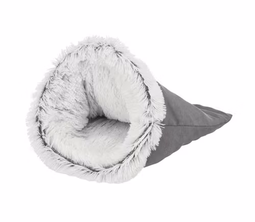 Den vita mysiga kattpåsen Harvey.