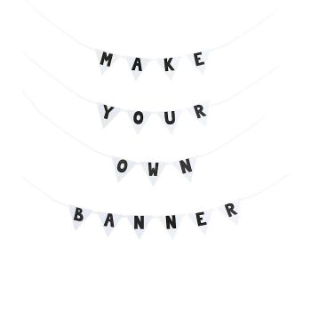 Vimpel DIY bokstavsbanner svart