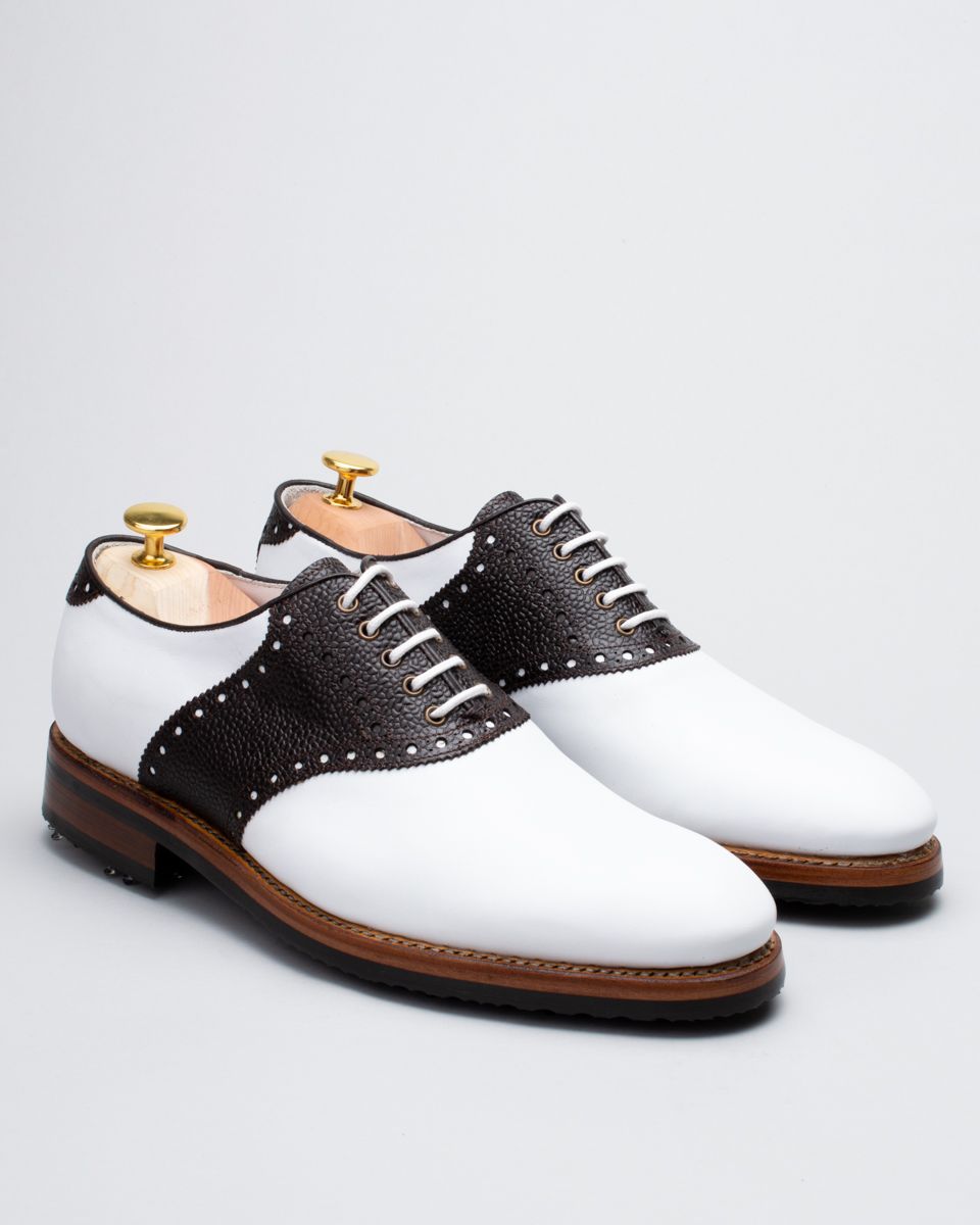 Premier-White Calf/Dark Brown Grain Calf