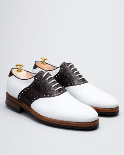 Premier-White Calf/Dark Brown Grain Calf