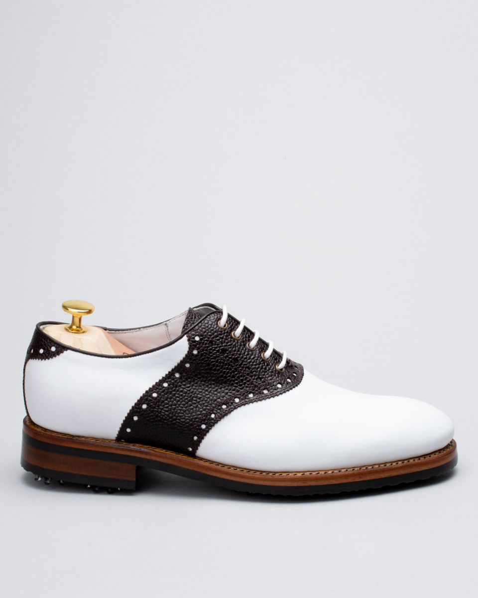 Premier-White Calf/Dark Brown Grain Calf