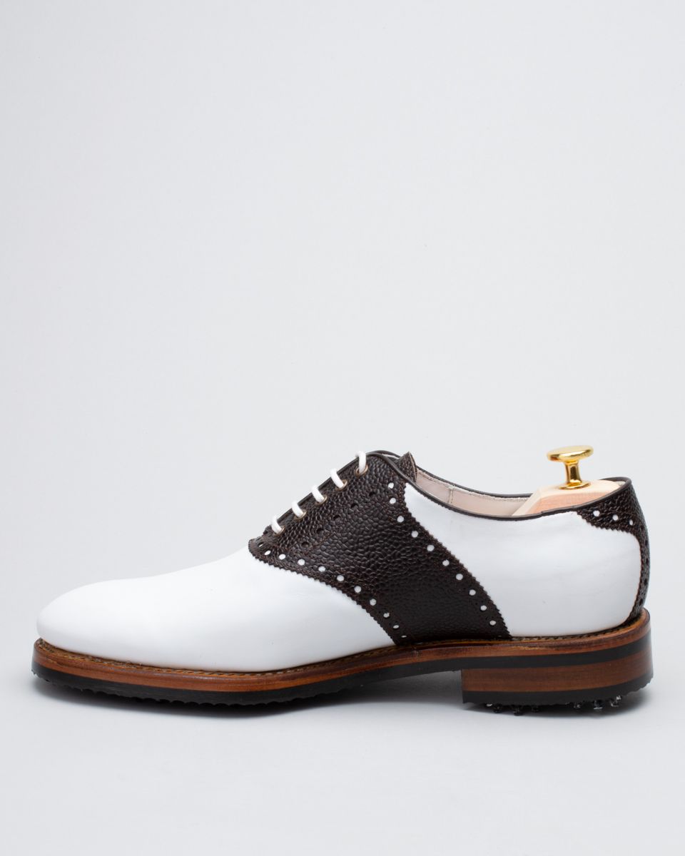 Premier-White Calf/Dark Brown Grain Calf