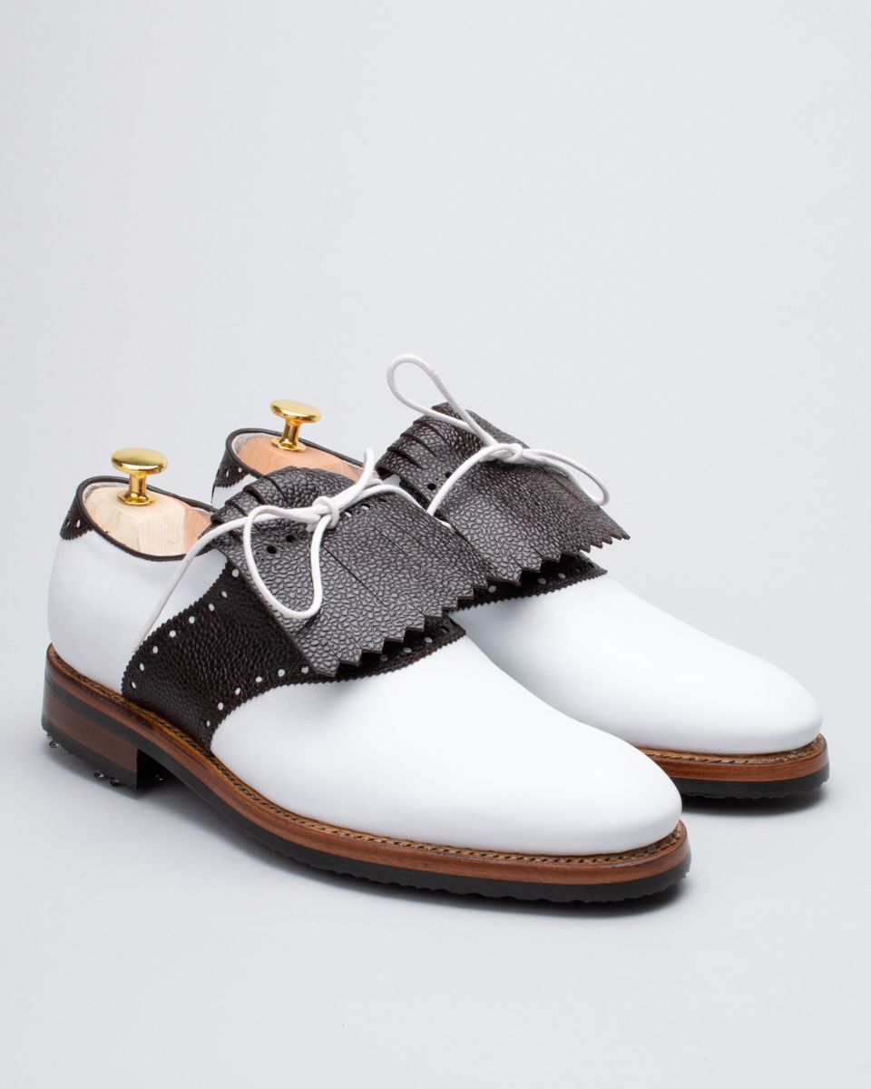 Premier-White Calf/Dark Brown Grain Calf