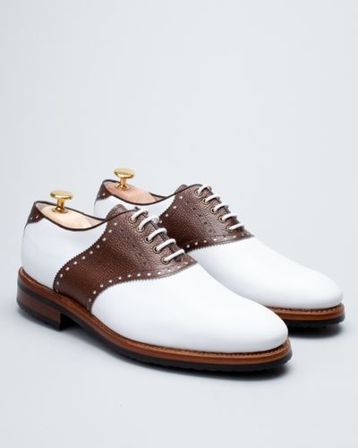 Premier-White Calf/Brown Grain Calf