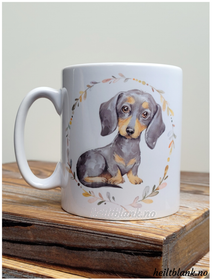 Kopp - Korthåret dachshund - lys sort og tan
