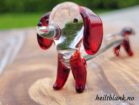 Rød Dachshund - glass