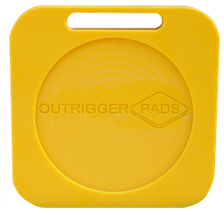 Stödbensplatta 400x400x40mm  12 Ton - Hi Viz  med gummibas