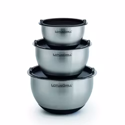 LotusGrill  Rostfria bunkar med lock 3-pack (keep-fresh)