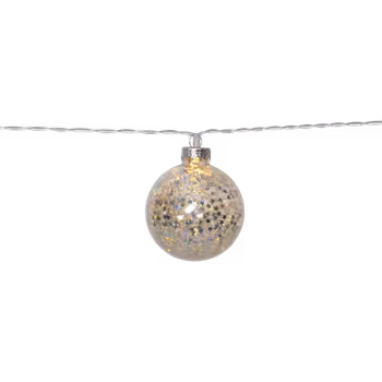 Ljusslinga Glaskulor silver