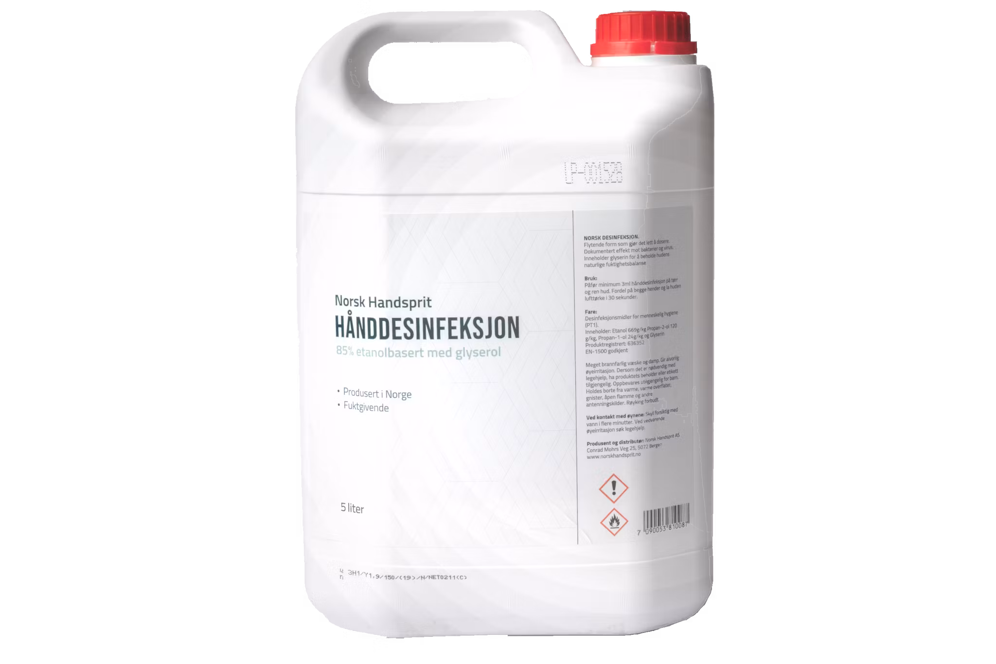 HÅNDDESINFEKSJON 5 L FRA NORSK HANDSPRIT 85%