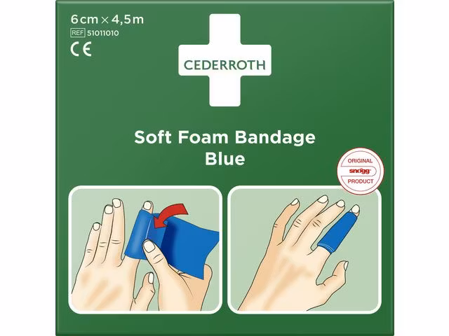 Bandasje CEDERROTH Soft Foam 4,5m blå