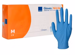 Hanske nitril Abena Classic DK PF blå (S-XL)