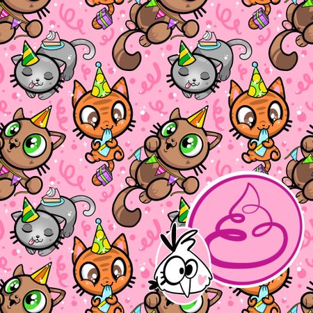 2:a sort 0,8 m Party Cats Pretty Pink