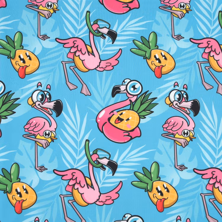 Blue Pink Flamingo Pineapple pinkpoo lycra