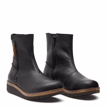 New Feet 192-81. Varmfodrade och vattentäta boots med dubbla dragkedjor. Svart.