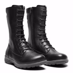 New Feet 252-36. Vattentäta stövlar med snörning och dragkedja. Svart. Bred läst.