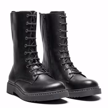 New Feet 252-12. Varmfodrade och vattentäta stövlar med snörning och dragkedja. Svart.