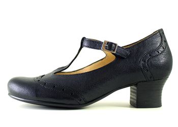 Claudio Nero T-Slejf Brogues i Svart Vegetabilgarvat, 100% kromfritt skinn.