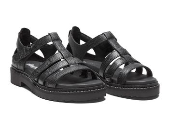 New Feet Svarta Sandaler med urtagbar komfortsula och ställbara remmar.