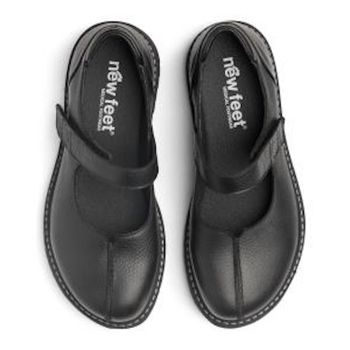 New Feet 232-23. Mjuka och lätta Maryjanes med urtagbar komfortsula. Svart