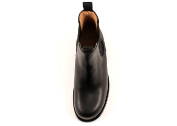 Knulp Chelsea Boots med gummiklädd lädersula. Svart Vegetabilgarvat, 100% kromfritt skinn.